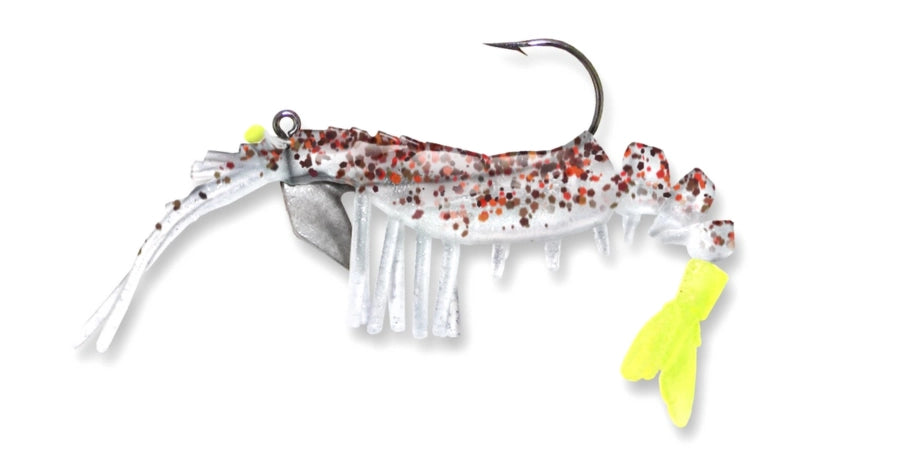 Egret Baits-Vudu Jumbo Vudu Shrimp Softbaits-Lures-Egret Baits-Vudu-Length: 4" - Weight: 1/4oz 2pk-Cajn Pep/Chartreuse-Tackle World