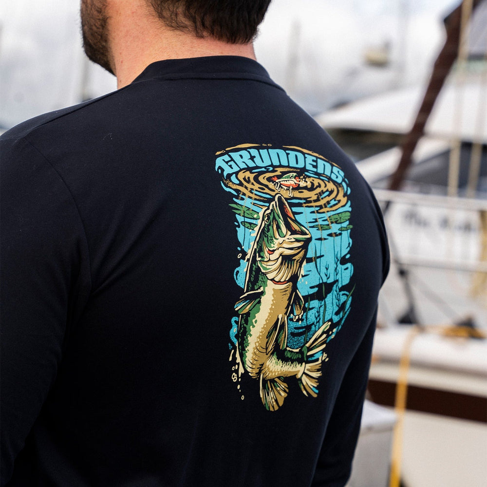 Grundens Bass Popper LS Tech Tee-Apparel-Grundens-Tackle World