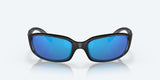 Costa Brine Matte Black Frame With Mirror Blue Lens 580G Polarized Sunglasses-Sunglasses-Costa-Tackle World