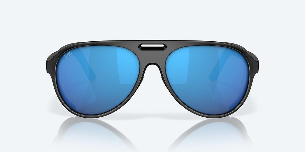 Costa Grand Catalina Matte Black Frame with Blue Mirror Lens 580G Polarized Sunglasses-Sunglasses-Costa-Tackle World