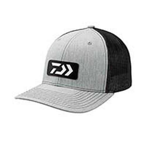 Daiwa Trucker Hat With Rubber Logo-Apparel-Daiwa-Grey/Black-Tackle World