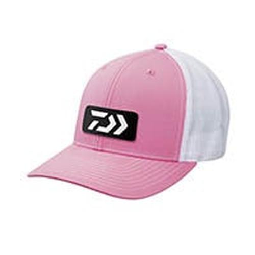 Daiwa Trucker Hat With Rubber Logo-Apparel-Daiwa-Pink/White-Tackle World