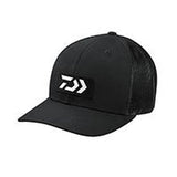Daiwa Trucker Hat With Rubber Logo-Apparel-Daiwa-Black/Black-Tackle World