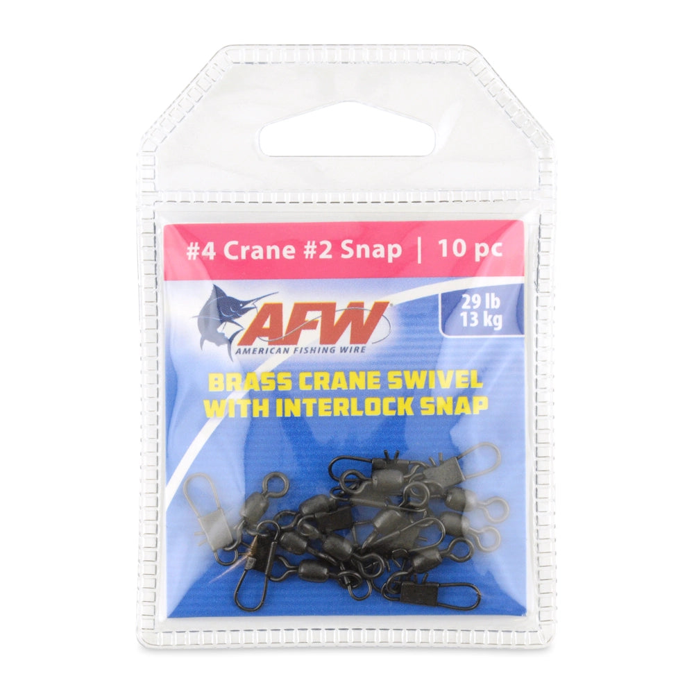 American Fishing Wire Brass Crane Swivel with Interlock Snaps-Terminal Tackle-American Fishing Wire-Tackle World