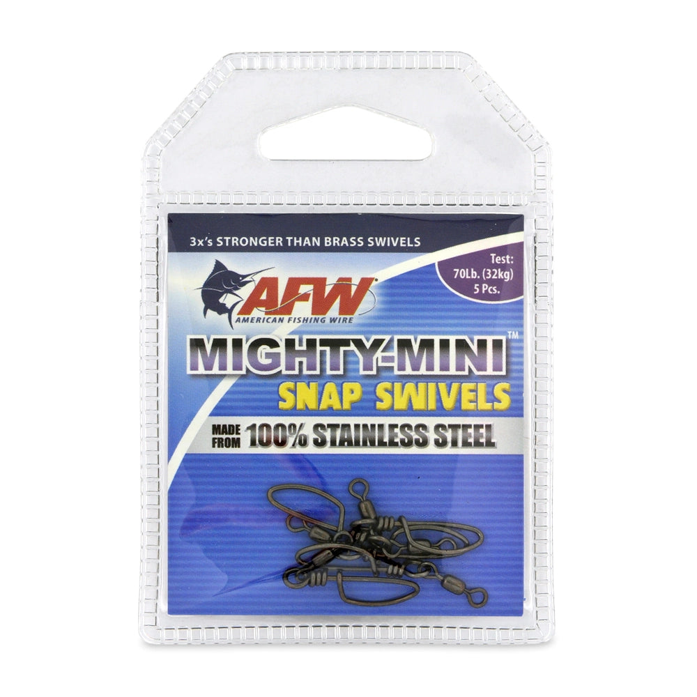 American Fishing Wire Mighty Mini Stainless Steel Snap Swivels-Terminal Tackle-American Fishing Wire-Tackle World