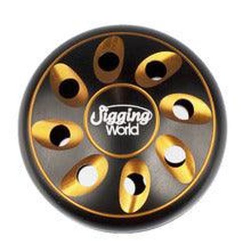 Jigging World Alpha Aluminum Power Knobs Type B-Power Handles & Knobs-Jigging World-39mm-Black/Gold-Tackle World