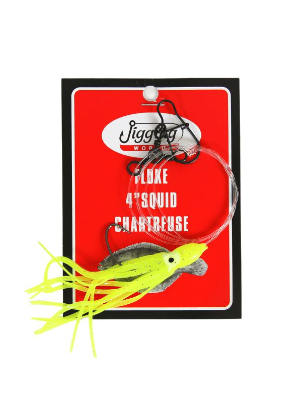 Jigging World Fluke Rigs with 4" Squid-Terminal Tackle-Jigging World-Tackle World
