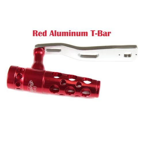 Jigging World - Power Handles for Accurate Boss Valiant 400 ~ 600 Size Lever Drag Reels-Power Handles & Knobs-Jigging World-Red Aluminum T-Bar-115mm Silver-Tackle World