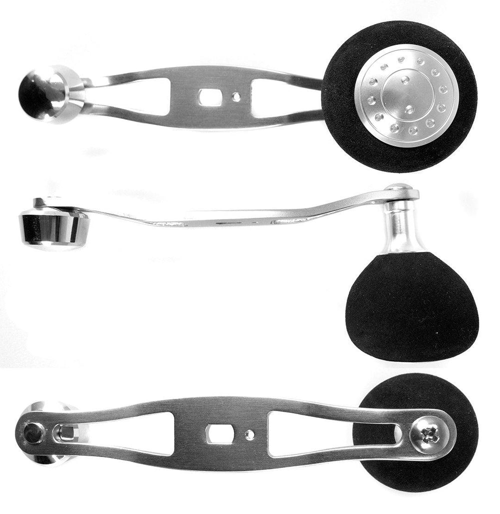 Jigging World - Power Handles for Shimano Baitcasting Reels-Power Handles & Knobs-Jigging World-Offset Silver Arm/39mm EVA Silver Cap-Tackle World
