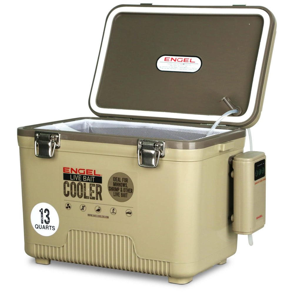 Engel 13 Quart Live Bait Pro Cooler with AP3 Rechargeable Aerator & Stainless Hardware-Accessories-Engel-Tackle World