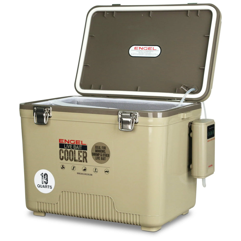 Engel 19 Quart Live Bait Pro Cooler with AP3 Rechargeable Aerator & Stainless Hardware-Accessories-Engel-Tackle World