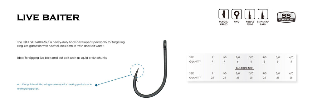 BKK Live Baiter-SS Hooks-Terminal Tackle-BKK-Tackle World