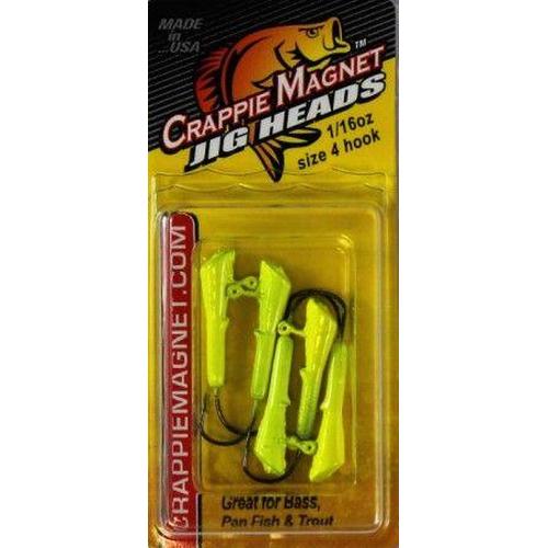 Leland Lures Crappie Magnet Replacement Jig Heads-Lures-Leland Lures-Weight: 1/16 oz - Hook Size: 4-Chartreuse-Tackle World