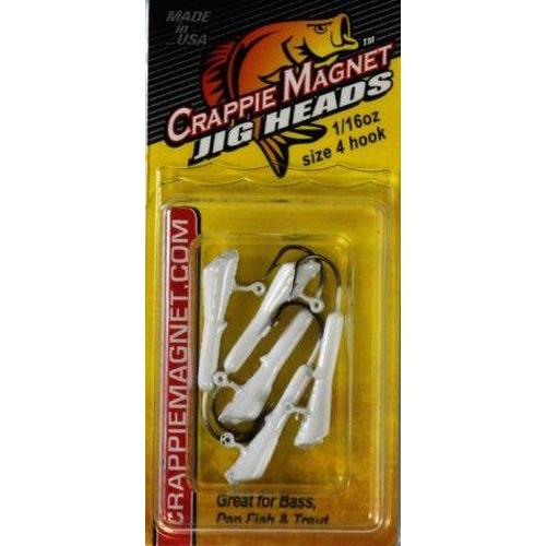 Leland Lures Crappie Magnet Replacement Jig Heads-Lures-Leland Lures-Weight: 1/16 oz - Hook Size: 4-White-Tackle World