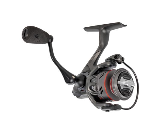 black and red fishing reel Lew's Speed Spin CRX 75 Spinning Reel