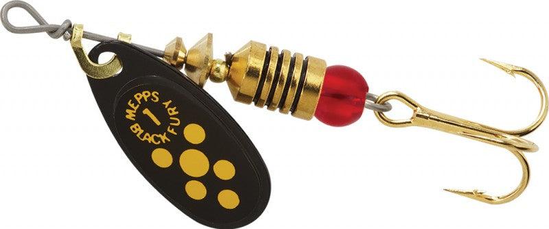 Mepps Black Fury Plain - Yellow Dot