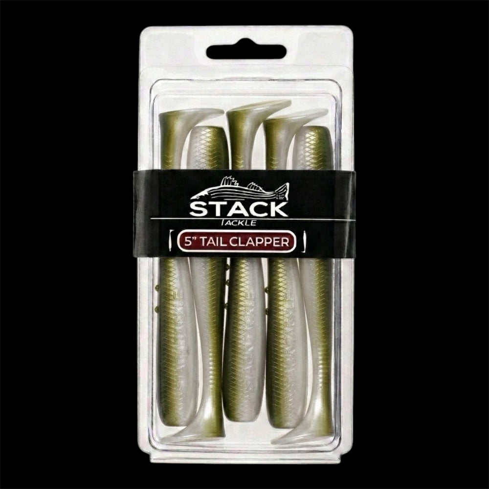 Stack Tackle 5" Tail Clapper Paddle Tail Swimbait-Lures-Stack Tackle-Olive Top-Tackle World