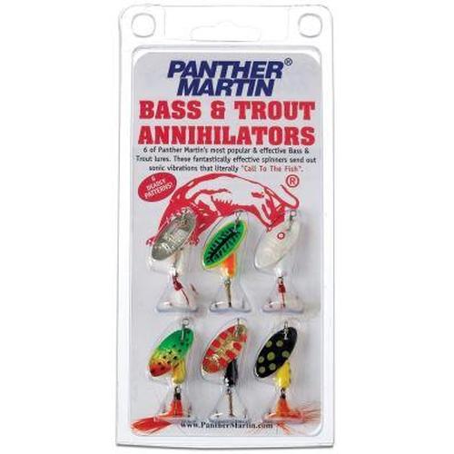 Panther Martin Bass & Trout Annihilators 6 Pack Inline Spinners-Lures-Panther Martin-Tackle World