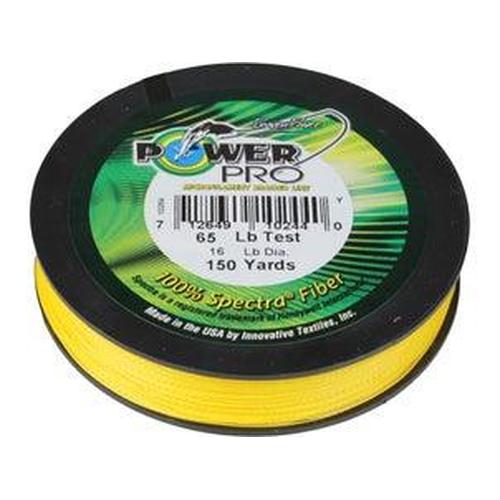 PowerPro Braided Spectra Line-Line & Leader-Power Pro-10 lb / 150 yd-Hi-Vis Yellow-Tackle World
