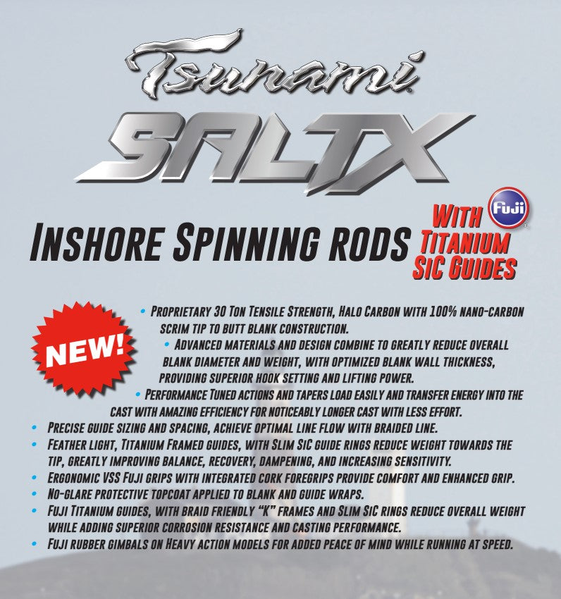 Tsunami 2024 Saltx II Inshore Spinning Rods – Tackle World
