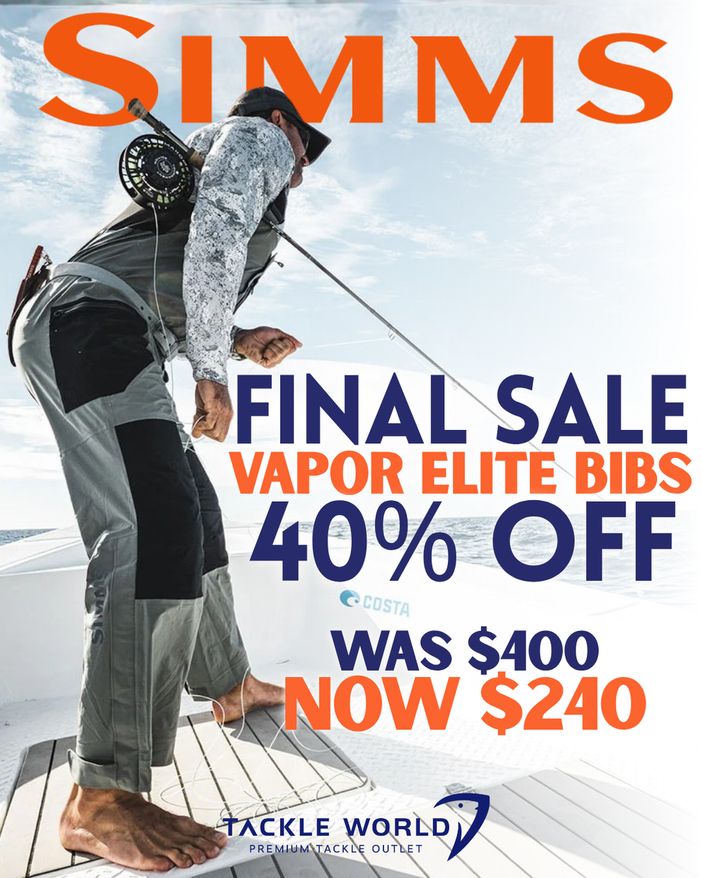 Simms Men's Vapor Elite Bibs *Final Sale*-Apparel-Simms-Tackle World