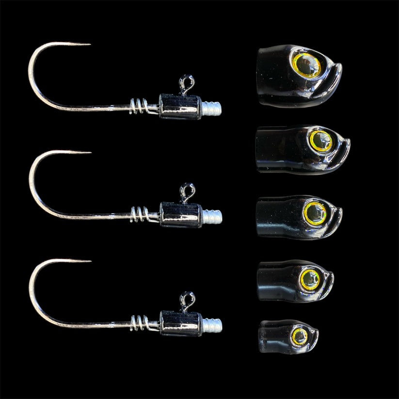 Stack Tackle Screwy Head Jigs Black / 5/0 HOOK SIZE