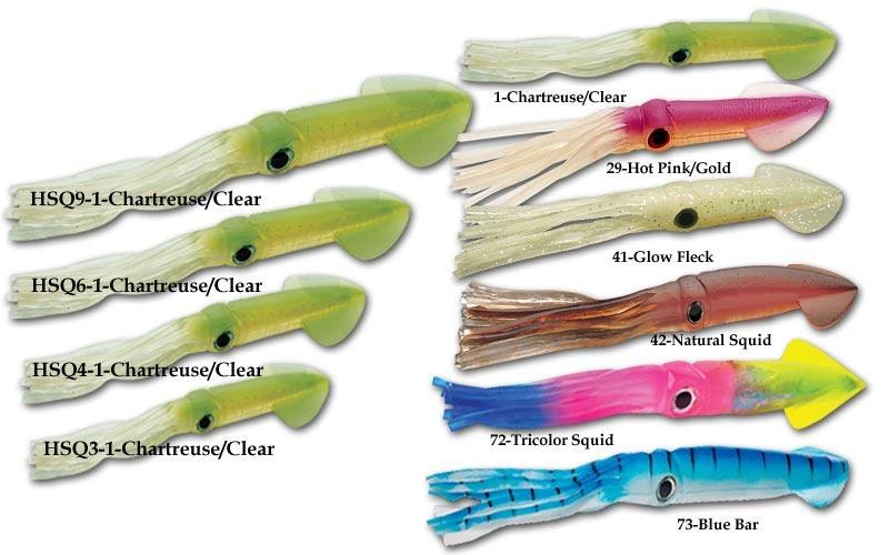clear plastic fishing lures Tsunami Holographic Squid Glow Fleck / 4"