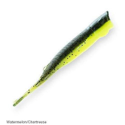 Z-Man Pop ShadZ Soft Plastics-Lures-Z-Man-Watermelon/Chartreuse-Length: 4"-Tackle World