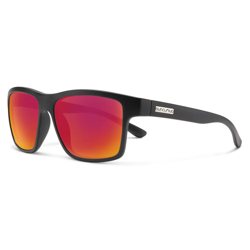 Suncloud A-Team Polarized Sunglasses-Sunglasses-Suncloud-Matte Black Frame w/ Red Mirror-Tackle World