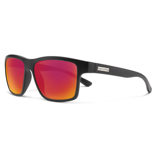 Suncloud A-Team Polarized Sunglasses-Sunglasses-Suncloud-Matte Black Frame w/ Red Mirror-Tackle World