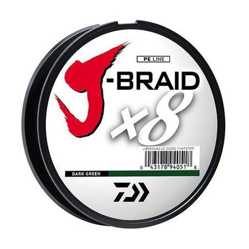 Daiwa J-Braid X8 Braided Line-Line & Leader-Daiwa-Dark Green-8 lb / 150 m-Tackle World