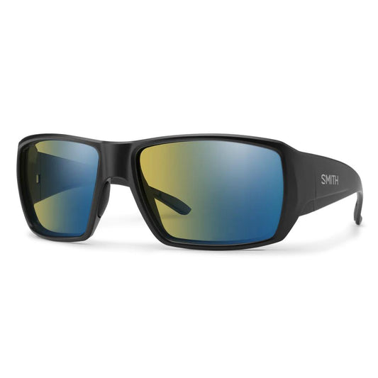 Smith Guide Choice S Polarized Sunglasses-Sunglasses-Smith-Matte Black Frame w/ Yellow Blue Mirror-Tackle World