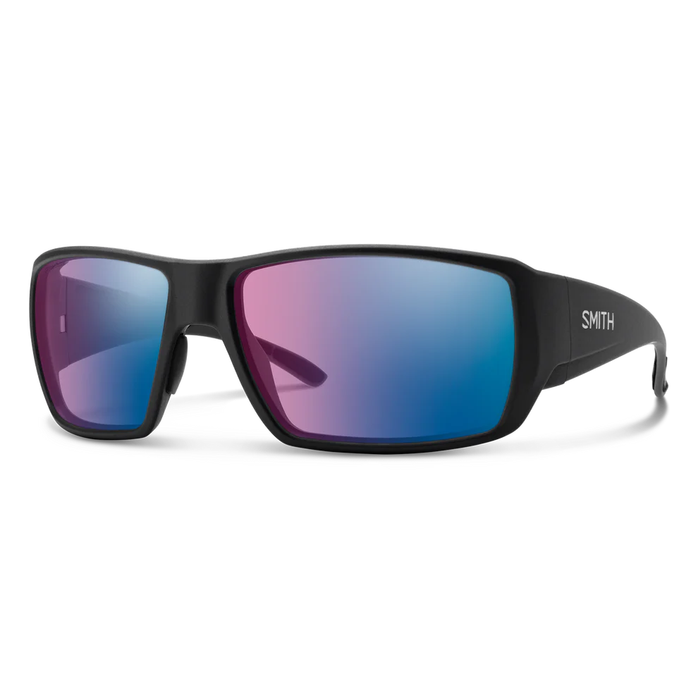 Smith Guide Choice XL Polarized Sunglasses-Sunglasses-Smith-Matte Black Frame w/ Rose Blue Mirror-Tackle World