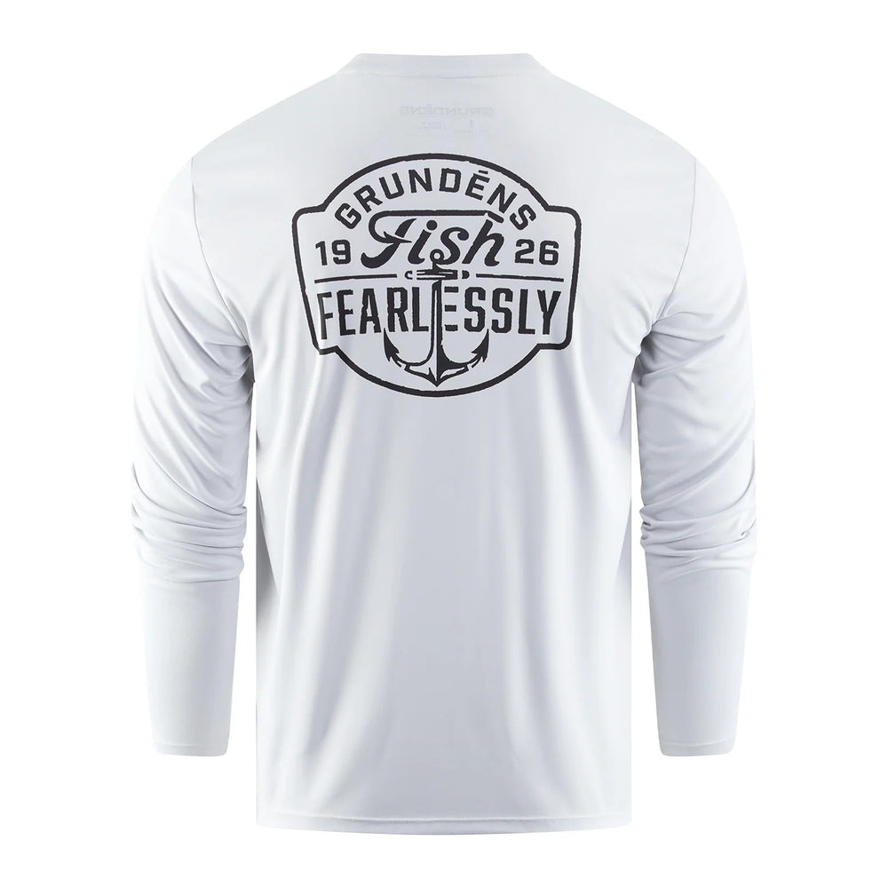Grundens Fish Fearlessly LS Tech Tee-Apparel-Grundens-Grey Mist-M-Tackle World