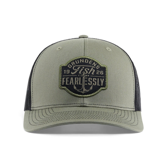 Grundens Fish Fearlessly Trucker Hats-Apparel-Grundens-Loden-One Size-Tackle World
