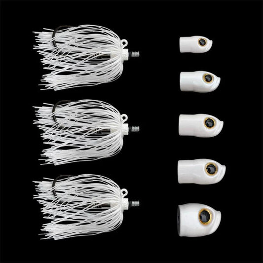 Stack Tackle Skirted Screwy Head 5/0 Jigs-Lures-Stack Tackle-White/White-Tackle World