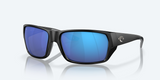 Costa Tailfin Polarized Sunglasses-Sunglasses-Costa-Matte Black Frame w/ Blue Mirror 580G Lens-Tackle World