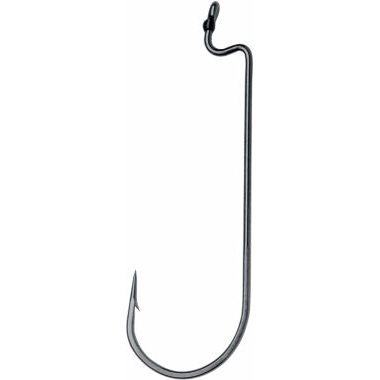 High Carbon Steel Round bent fishing hook ring black, Size: 14
