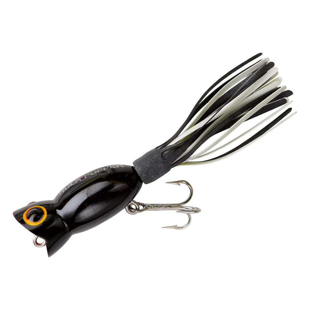 Arbogast Hula Poppers - Black / Length: 1 1/4 - Weight: 3/16oz
