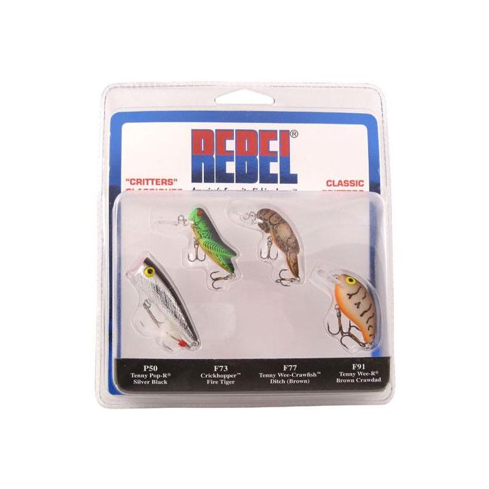 Rebel Classic Critters Kit - (4) Ultralight Size Lures - Craw / Wee R /  Pop-R