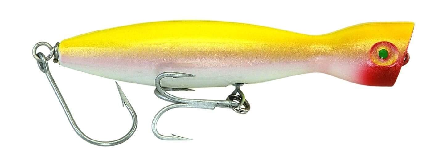 Super Strike Floating Little Neck Popper Lures - Length: 4 1/4 - Weight:  1oz / Yellow/White