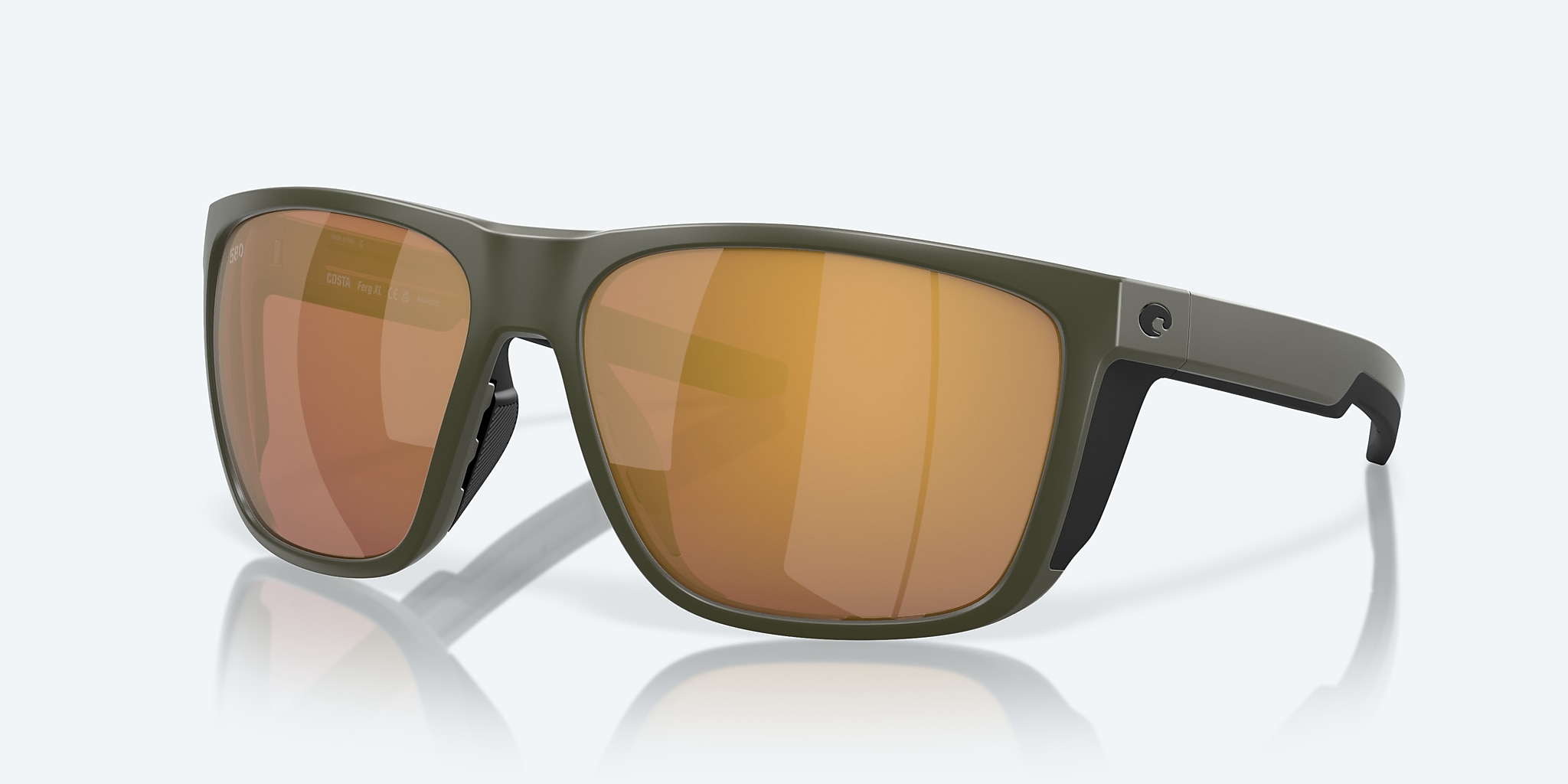 Costa Ferg XL Polarized Sunglasses-Sunglasses-Costa-Matte Olive Frame with Gold Mirror Glass Lens 580G-Tackle World