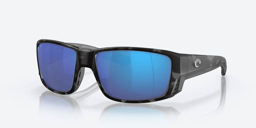 Costa Tuna Alley Pro Polarized Sunglasses-Sunglasses-Costa-Tiger Shark Frame w/ Blue Mirror Lens 580G-Tackle World