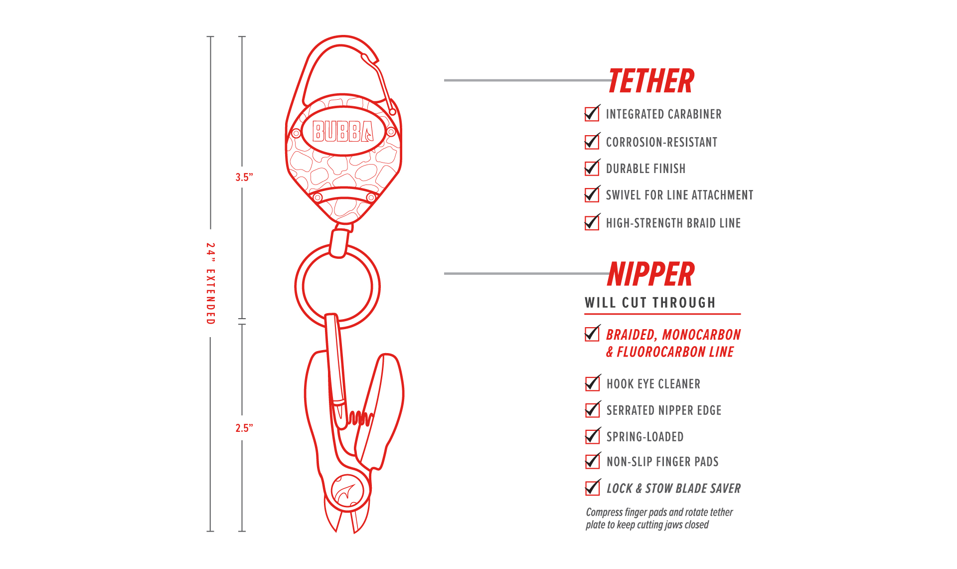 Bubba Line Clipper w/ Tether Combo-Tools-Bubba-Tackle World