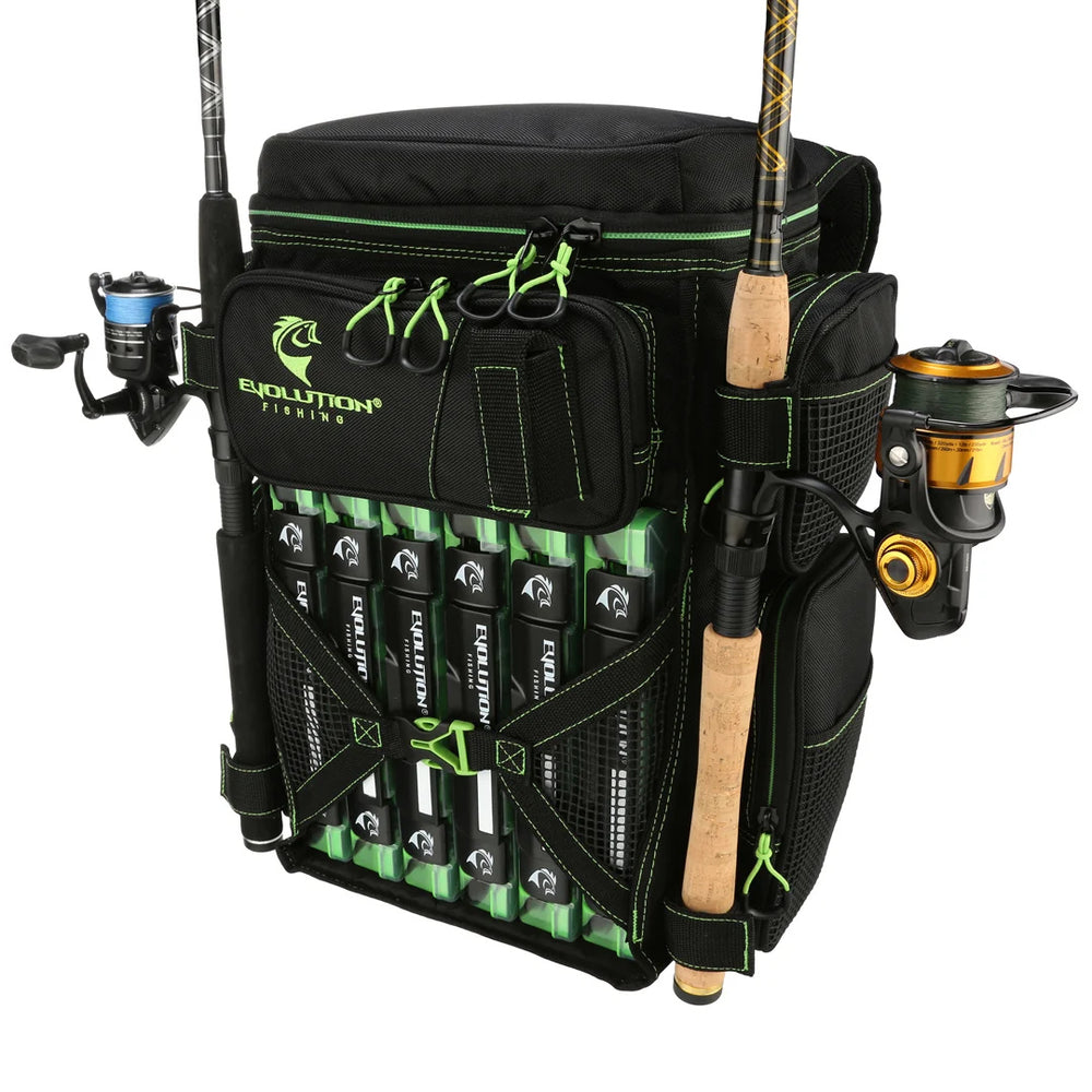Evolution Drift Series 3600 Tackle Backpack With Rod Holders-Accessories-Evolution-Tackle World