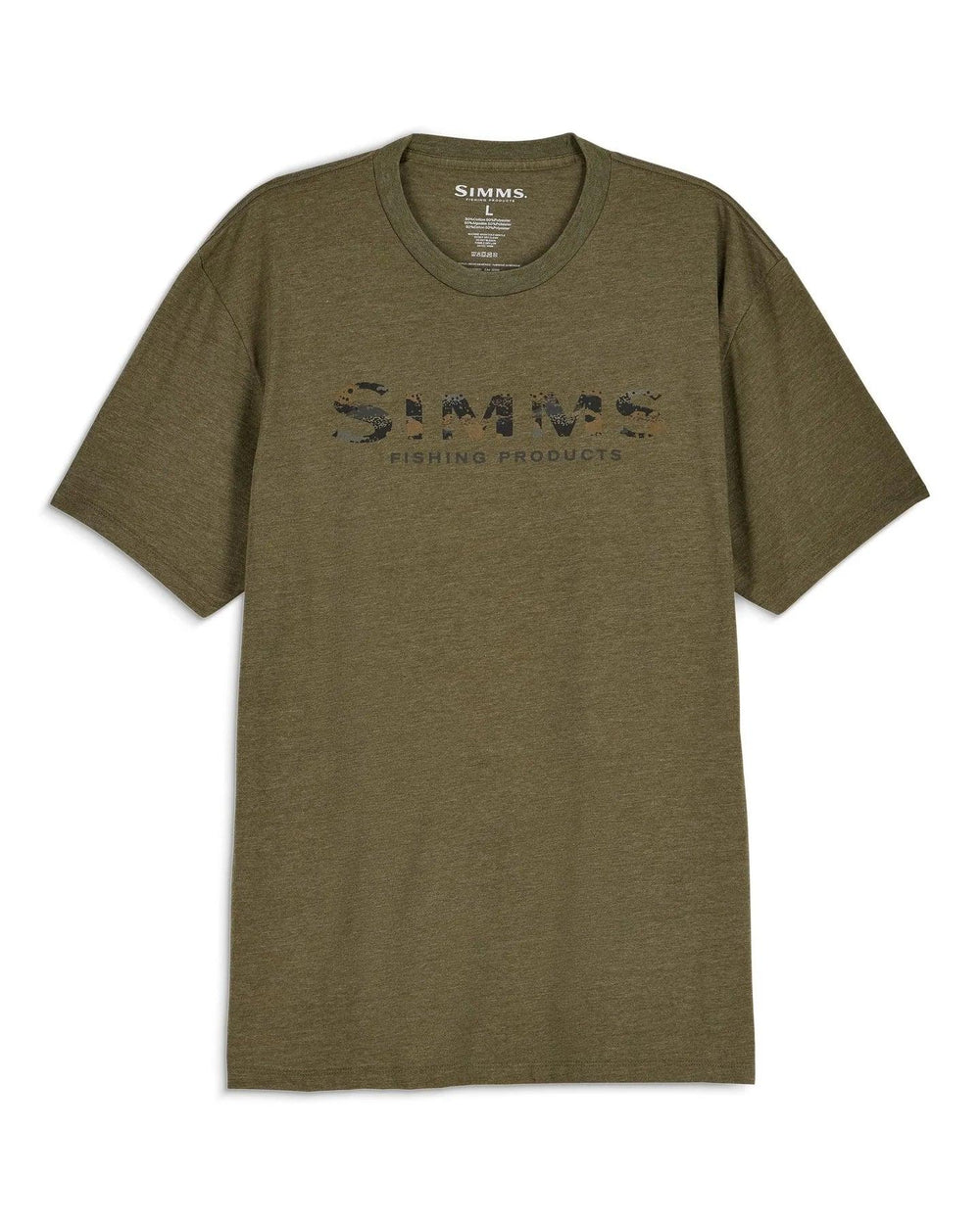 Simms Shroud Fill Logo T-Shirts-Apparel-Simms-Military Heather-M-Tackle World