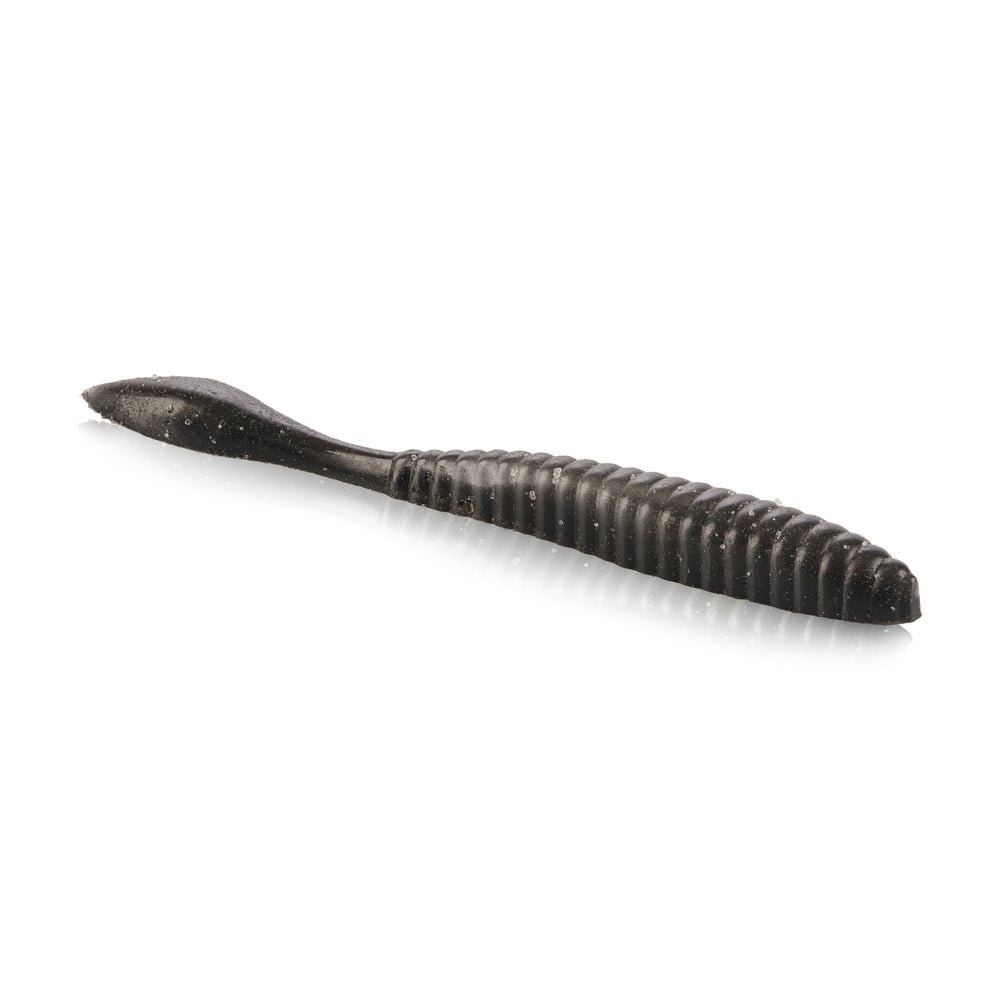 Berkley Lab Series Flat Worm Soft Plastics-Lures-Berkley-Length 3.6" - Pack Size 10pk-Obsidian Black-Tackle World