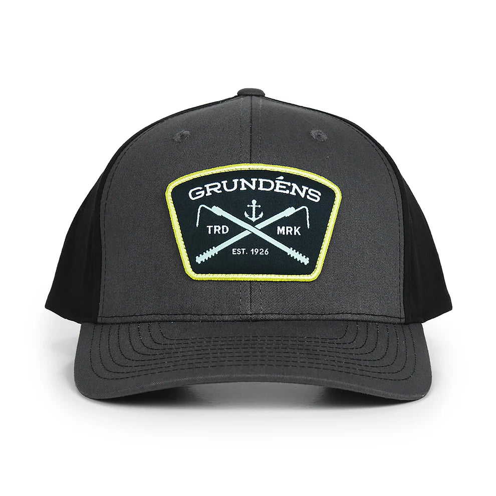 Grundens Gaff Trucker 312 Hat Charcoal/Black-Apparel-Grundens-Tackle World