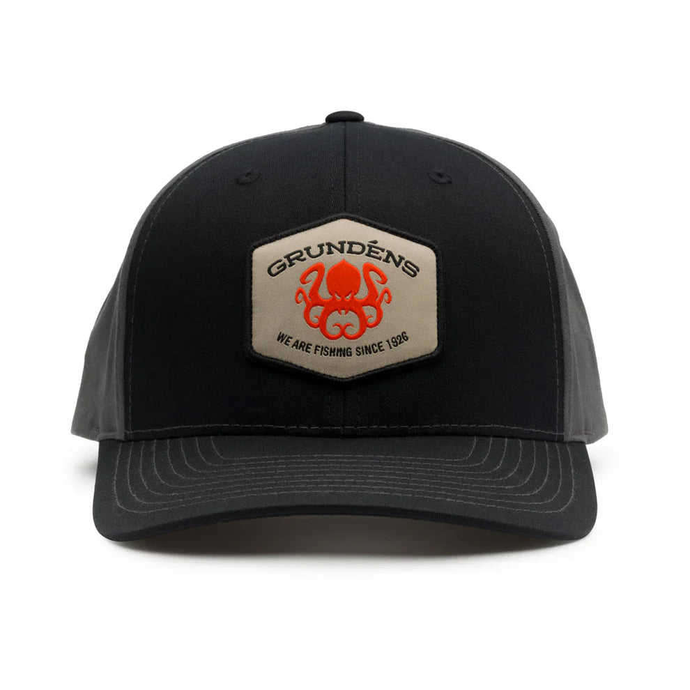 Grundens Kracken Trucker 312 Hat-Apparel-Grundens-Black/Charcoal-Tackle World