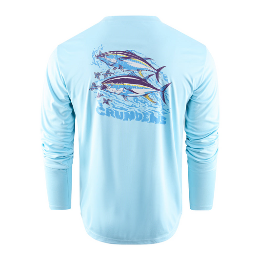 Grundens Twin Tuna Long Sleeve Tech Tee-Apparel-Grundens-Aquamarine-M-Tackle World